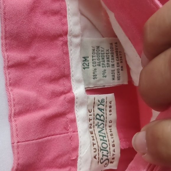 St. Johns Bay Pink/Salmon Colored Shorts, Sz 12, 31" Wst, 11" Rise, 4" Inseam - Picture 3 of 7